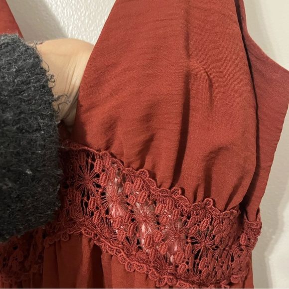 Liberty Love | Burnt Orange Lightweight Flowy Short Dress - Picture 6 of 7